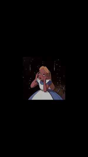 Cute Aesthetic Cartoon Alice In Wonderland Wallpaper