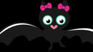 Cute Aesthetic Halloween Cartoon Bat Wallpaper