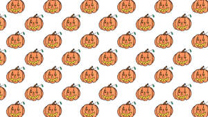 Cute Aesthetic Halloween Classic Pumpkins Wallpaper