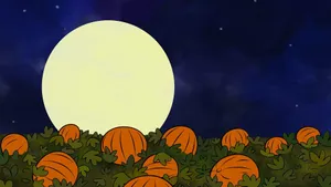 Cute Aesthetic Halloween Pumpkins And Moon Wallpaper