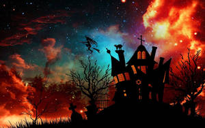 Cute Aesthetic Halloween Witch House Wallpaper