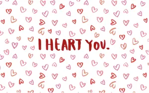 Cute Aesthetic I Heart You For Computer Wallpaper