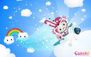 Cute Animal Pilot Kawaii Wallpaper