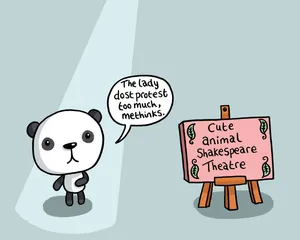 Cute Animals Cartoon Panda With Board Wallpaper