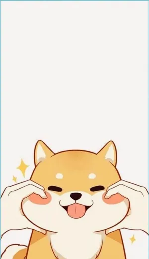 Cute Animals Cartoon Shiba Cheek Wallpaper