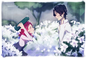 Cute Anime Couple In The Rain Wallpaper