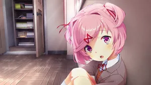 Cute Anime Girl Natsuki Ddlc Wallpaper