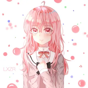 Cute Anime Girl With Pink Hair Wallpaper