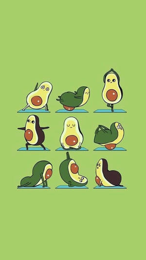 Cute Avocado Exercises Wallpaper