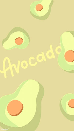 Cute Avocado Text Wallpaper