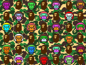 Cute Bape Pattern Wallpaper