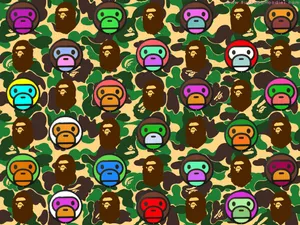 Cute Bape Pattern Wallpaper