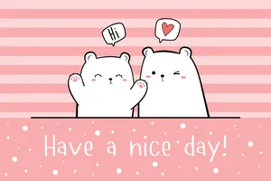 Cute Bears Greeting Card Wallpaper