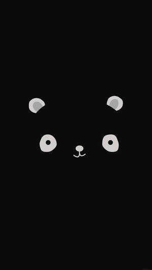 Cute Black And White Aesthetic Cartoon Bear Wallpaper