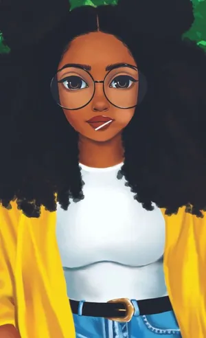 Cute Black Girl Art Tasting Lollipop Wallpaper
