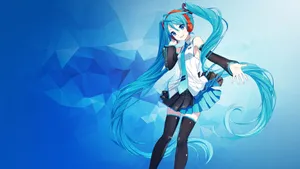 Cute Blue Aesthetic Hatsune Miku Hd Wallpaper