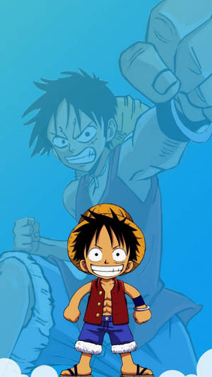 Cute Blue Luffy Aesthetic Wallpaper