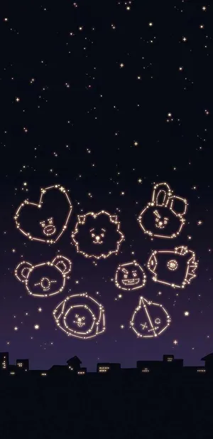 Cute Bt21 Constellation Wallpaper