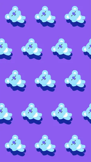 Cute Bt21 Koala Seamless Pattern Wallpaper
