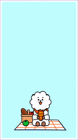 Cute Bt21 Rj Picnic Wallpaper