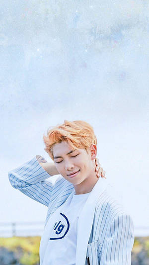 Cute Bts Rm Orange Hair Wallpaper