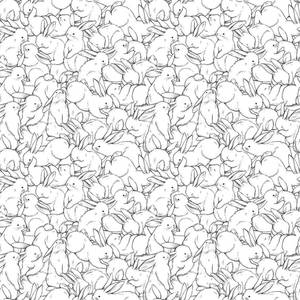 Cute Bunny Line Drawings Wallpaper