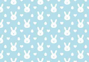 Cute Bunny Patterns With Little Hearts Wallpaper