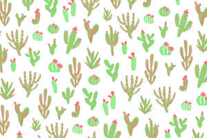 Cute Cactus Pattern Wallpaper