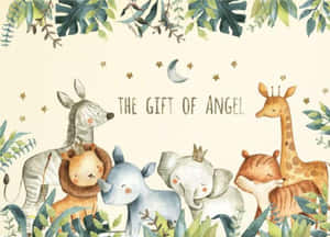 Cute Cartoon Animal Festive Wallpaper