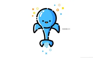 Cute Cartoon Dolphin Wallpaper
