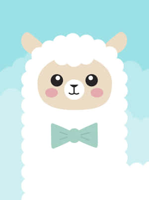 Cute Cartoon Llama Wallpaper