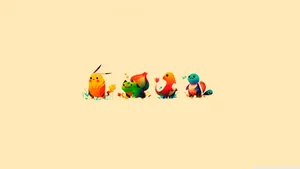 Cute Chibi Pokemon Minimalist Wallpaper