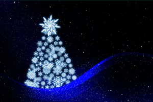 Cute Christmas Laptop With Lights Wallpaper