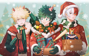 Cute Christmas My Hero Academia Wallpaper