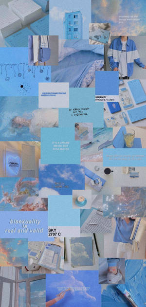 Cute Collage Dreamy Light Blue Aesthetic Wallpaper