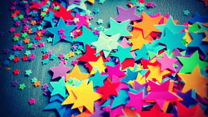 Cute Colorful Confetti Stars Wallpaper