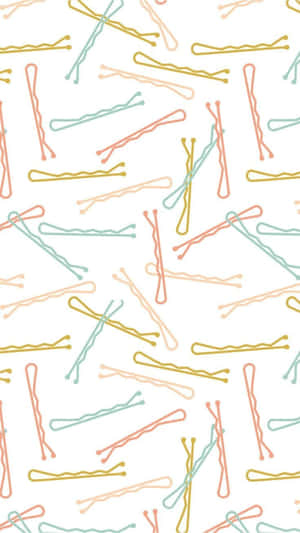 Cute Colorful Hair Pins Pattern Wallpaper