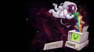 Cute Computer Space Astronaut Wallpaper