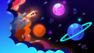 Cute Cosmos Vector Art Wallpaper