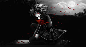Cute Dark Anime Schoolgirl Wallpaper