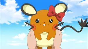 Cute Dedenne With Ribbon Wallpaper