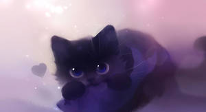 Cute Digital Painted Cat Wallpaper
