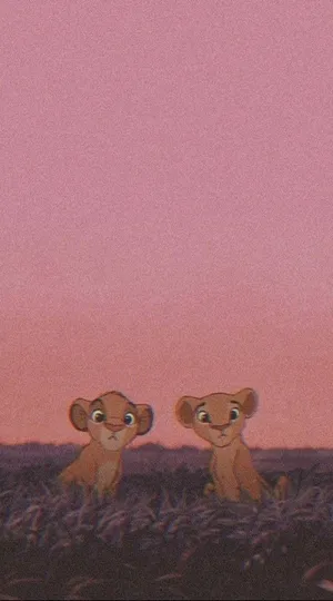 Cute Disney Aesthetic Simba And Nala Wallpaper