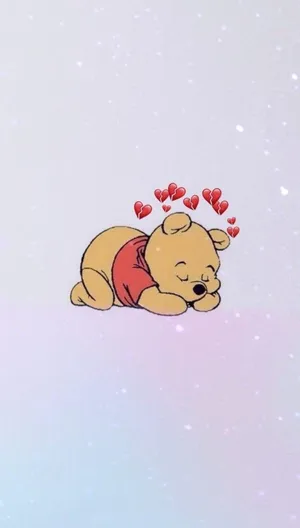 Cute Disney Aesthetic Sleeping Winnie The Pooh Wallpaper