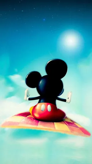 Cute Disney Mickey Mouse Flying Wallpaper