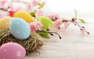 Cute Easter Pastel Eggs Wallpaper