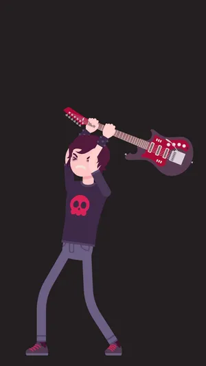 Cute Emo With Glowing Stars Wallpaper