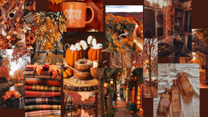 Cute Fall Aesthetic Collage Art Wallpaper