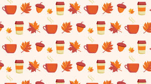 Cute Fall Coffee Pattern Wallpaper