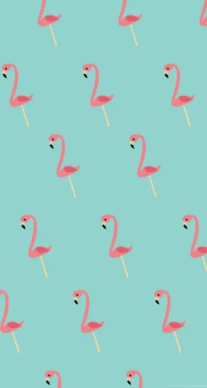 Cute Flamingo Cartoon Pattern Wallpaper